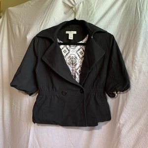 White House Black Market Black Chic Blouse/Blazer Cropped